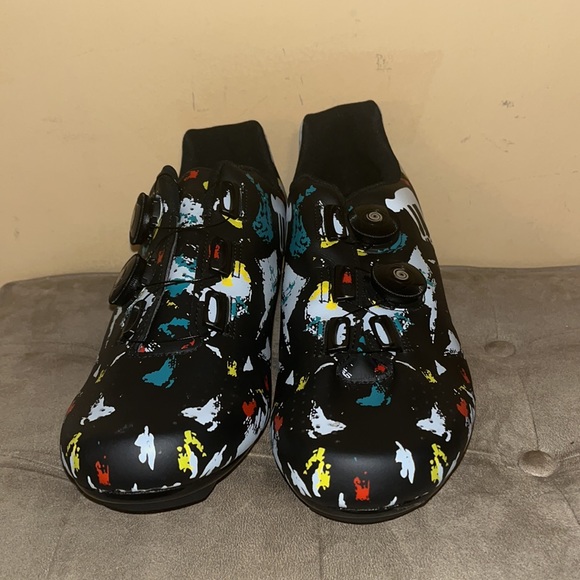 Mens Cycling Road Shoes Cleats Multicolored w/ BOA closure - Picture 2 of 7